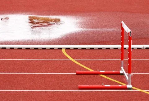 Hurdle on the runway Stock Photos