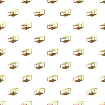Hurdles on a playground pattern, cartoon style Stock Illustration