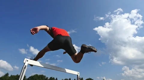 Hurdling in track and field Video stock 40576530