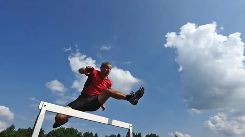 Hurdling in track and field Video stock 40577816