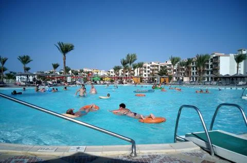 Hurghada, Egypt - August 15, 2015: Luxurious 5-star hotel Dana Beach Resort i Foto stock