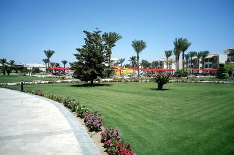 Hurghada, Egypt - August 15, 2015: Luxurious 5-star hotel Dana Beach Resort i Stock Photos