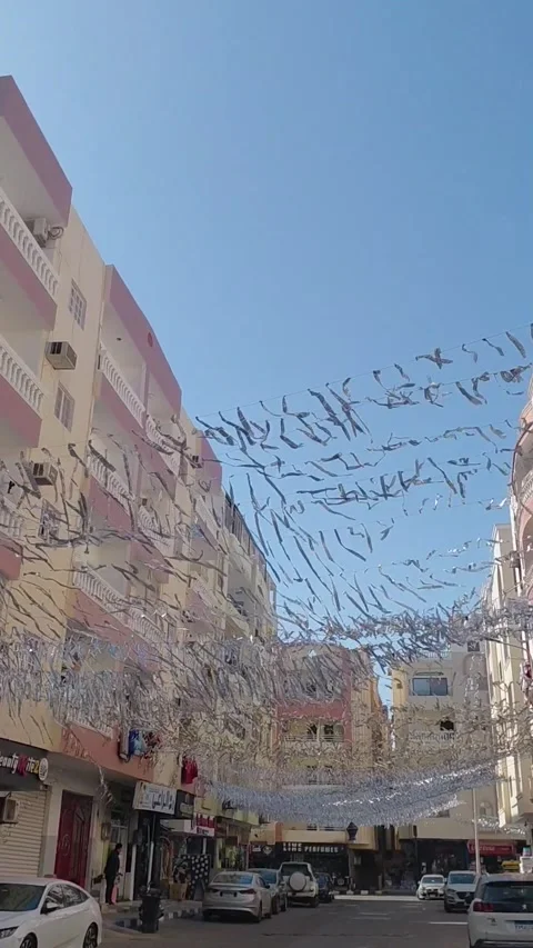 Hurghada, Egypt - March 03 2026: the authentic atmosphere of a street Stock Footage 335594451