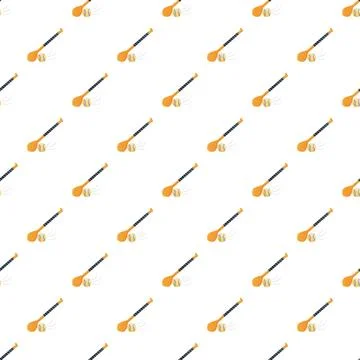 Hurling stick and sliotar flat seamless pattern Stock Illustration