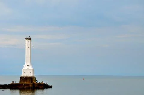 Huron lighthouse background 3 Stock Photos