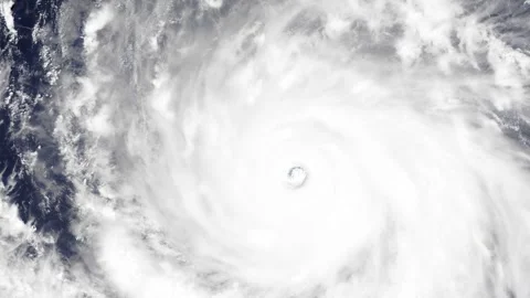 Hurricane aerial view massive typhoon planet earth from space 4k Stock Footage 299971453