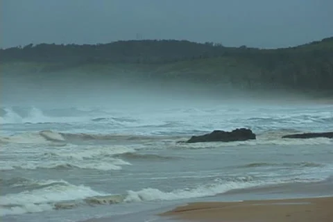 Hurricane approaches beach Stock Footage