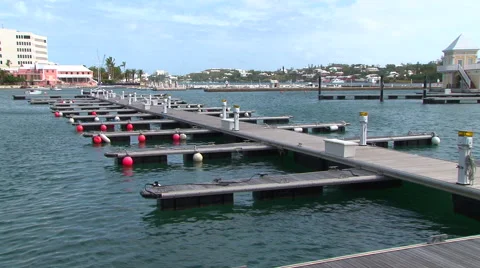 Hurricane approaching - empty marina Stock Footage 42968614