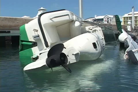 Hurricane Boat Capsized Stock Footage 14831612