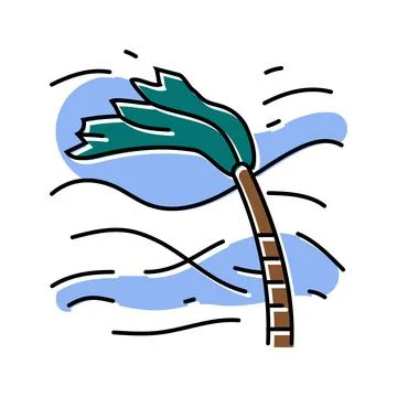 Hurricane break color icon vector illustration Illustrazione stock