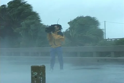 Hurricane Cameraman Stock Footage 12692472