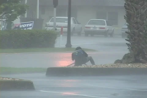 Hurricane Cameraman Stock Footage 26946100