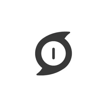 Hurricane. Category one. First rate. Icon. Weather and map glyph vector illus Stock Illustration