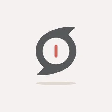 Hurricane. Category one. First rate. Color icon with shadow. Weather vector i Stock Illustration