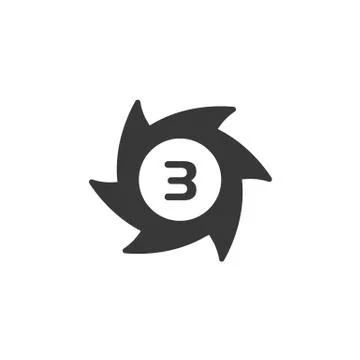 Hurricane. Category three. Third rate. Icon. Weather and map glyph vector ill Stock Illustration