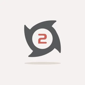 Hurricane. Category two. Second rate. Color icon with shadow. Weather vector  Stock Illustration