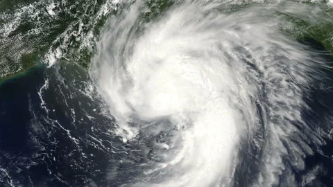 Hurricane Cindy 2005 as seen from space turning massive storm Stock Footage 237275707