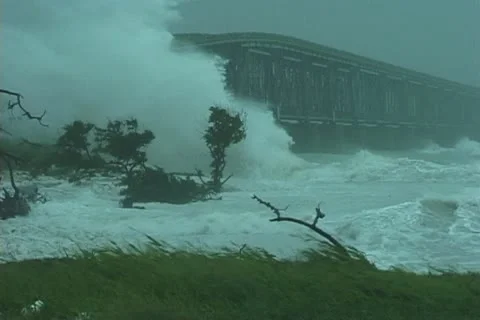 Hurricane comes ashore Stock Footage 12692489