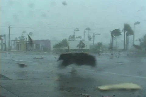 Hurricane Conditions Extreme wind Stock Footage 12575285