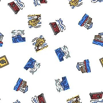 Hurricane cyclone storm wind seamless pattern vector Stock Illustration