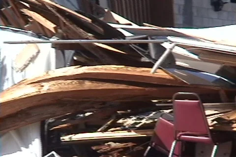 Hurricane Damage Building Collapse Stock Footage 311687