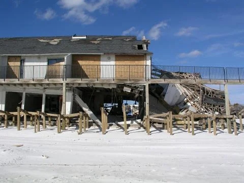 Hurricane damage to homes Stock Photos