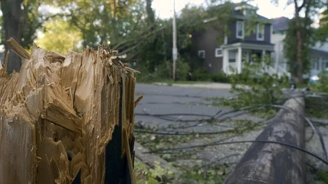 Hurricane Damage to Pole Stock Footage 115810241