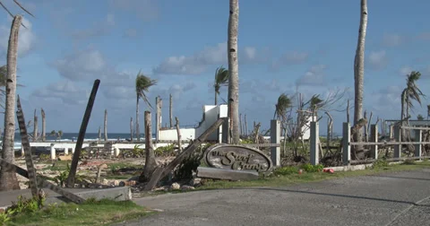 Hurricane Devastated Resort Typhoon Haiyan Stock Footage 36546610