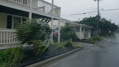 Hurricane Dorian Batters Myrtle Beach, SC With Strong Wind And Storm Surge Stock Footage 115662794