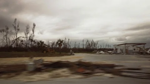 Hurricane Dorian Destruction in High Rock, Grand Bahama, Bahamas Stock Footage 125960468