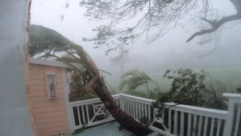Hurricane Dorian eyewall Bahamas Stock Footage 118659002