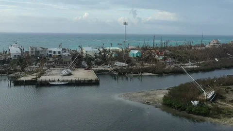Hurricane Dorian ground zero Bahamas Video stock 118666475