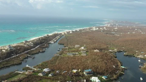 Hurricane Dorian ground zero landfall Elbow Cay Stock-Footage 118666893