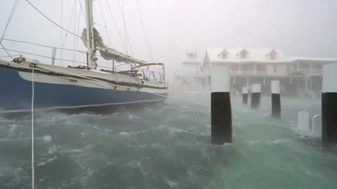 Hurricane Dorian storm surge wind Stock-Footage 118664653