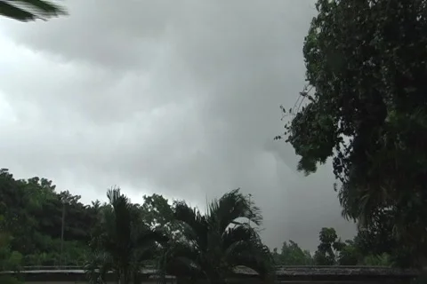 Hurricane Earl - Storm winds begin pounding Stock Footage 838127