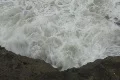 Hurricane Earl - waves breaking on rocky shore 2 Footage