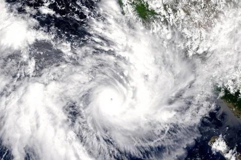 Hurricane on Earth from space. Elements of this image are furnished by NAS... Foto stock