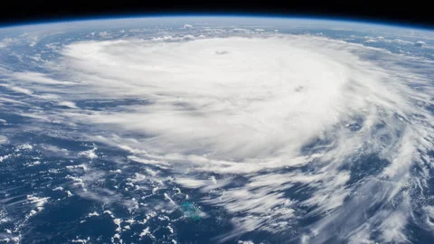 Hurricane Edouard 2014 as seen from space slow zoom Stock-Footage 238500476