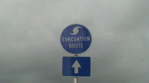 Hurricane Evacuation Sign Stock Footage 401394