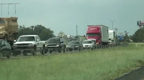 Hurricane evacuation traffic Stock Footage 12574572