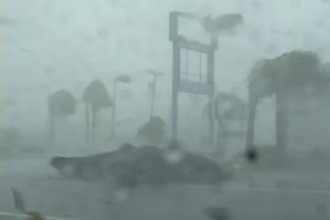 Hurricane Extreme Wind and debris Video stock 12575676