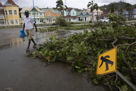 Hurricane Fiona leaves a second fatality in the Dominican Republic, Samana - 20  Stock Photos