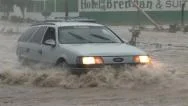 Hurricane Flooding Cars Stock Footage