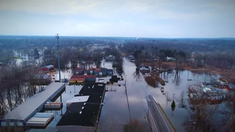 Hurricane Flooding Devastation Homes Destroyed Under Water Vidéo 307121487