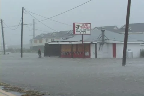 Hurricane Flooding Restaurant Stock Footage 12575441