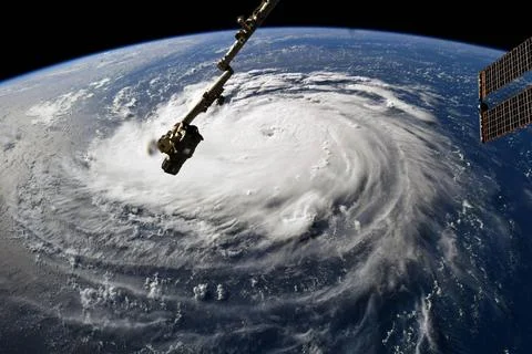 Hurricane Florence. Viewed from ISS. Elements of this image furnished by N... Stock Photos