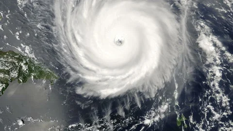 Hurricane Frances in 2004 causing destruction view from space Stock Footage 236602379