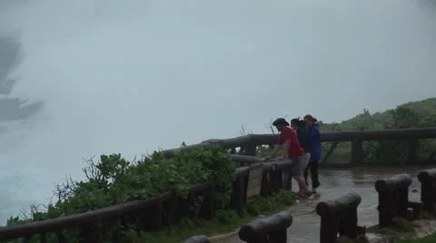 Hurricane Giant wave Stock Footage 12662841