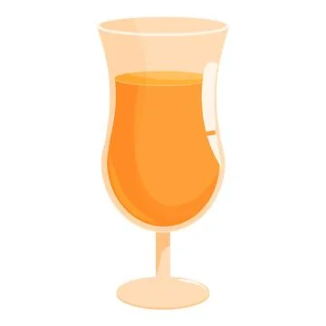 Hurricane glass containing refreshing orange cocktail on white background Stock Illustration