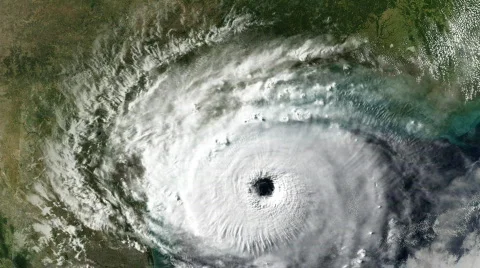 Hurricane Gulf of Mexico attacking the coast of the USA (Katrina, etc). Stock Footage 707804